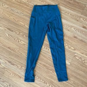 Blue Green Leggings with Pockets